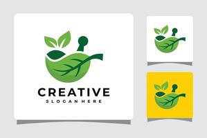inspiración de diseño de plantilla de logotipo de farmacia de medicina herbaria vector
