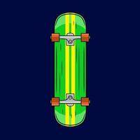 Skateboard Style Vector Line Neon Art Potrait Logo Colorful Design with Dark Background.