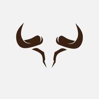 Bull Minimalist Logo. Simple Negative Space Vector Design.