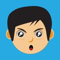 Serious Asian Boy Face Suitable For Children Product vector