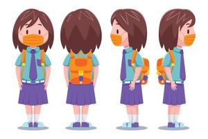 Kids Student Vector Art Illustration