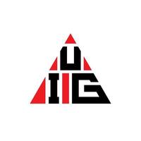 uig diseño de logotipo de letra triangular con forma de triángulo. monograma de diseño del logotipo del triángulo uig. plantilla de logotipo de vector de triángulo uig con color rojo. logotipo triangular uig logotipo simple, elegante y lujoso.