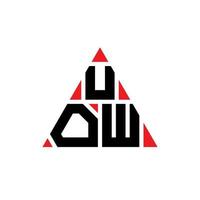 uow diseño de logotipo de letra triangular con forma de triángulo. monograma de diseño de logotipo de triángulo uow. plantilla de logotipo de vector de triángulo uow con color rojo. logotipo triangular uow logotipo simple, elegante y lujoso.