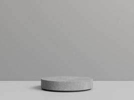 Concrete pedestal for product display with grey background. 3d rendering. photo