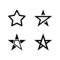 estrellas. conjunto de icono de estrella aislado. vector de icono de estrella vector. signo simple de icono de estrella. colección de vectores de estrellas.