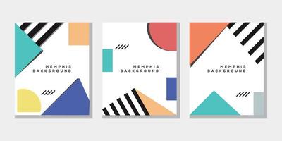 Abstract memphis cover layout and background vector