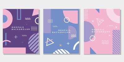 Abstract memphis geometric background layout cover design vector