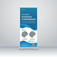 Modern Corporate Business Roll-up banner stand template design. Marketing exhibition for the conference, promo banner exhibition, printing, presentation and display, flag banner, for seminar vector