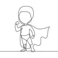 continuous line drawing on heroes vector