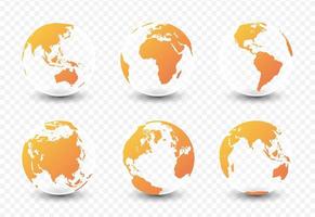 Set of planet earth. Set of earth globe vector