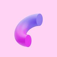 3d rendering of gradient colored semicircle curve shape icon illustration, for layout decoration and more photo