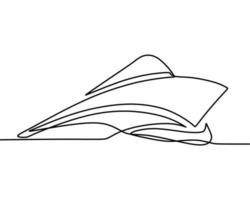 continuous line drawing on boat vector