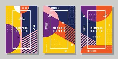 Abstract memphis layout cover vector