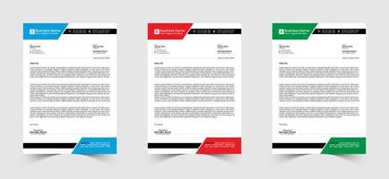 Red, Blue and Green Corporate or Business Letterhead Template Design, Brand Identity, Join Letter, Company Profile with Creative, Eye Catching, Professional, Modern and Abstract Vector A4 Size Layout