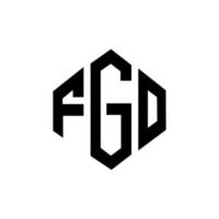 FGO letter logo design with polygon shape. FGO polygon and cube shape logo design. FGO hexagon vector logo template white and black colors. FGO monogram, business and real estate logo.