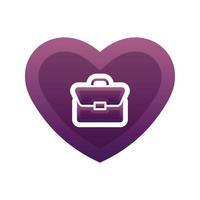 suitcase love logo gradient design template icon element vector