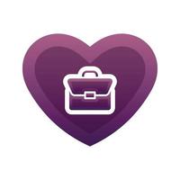 suitcase love logo gradient design template icon element vector