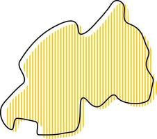 Stylized simple outline map of Rwanda icon. vector