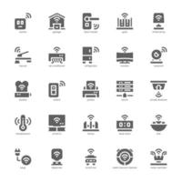 paquete de iconos de dispositivos domésticos inteligentes para su sitio web, móvil, presentación y diseño de logotipo. diseño de glifo de icono de dispositivo doméstico inteligente. ilustración de gráficos vectoriales y trazo editable. vector