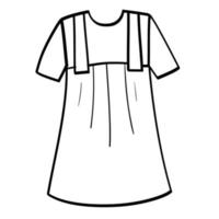 icono de vestido. icono de ropa infantil y accesorios escolares vector