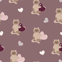 seamless pattern with cute cat background vector