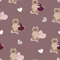 seamless pattern with cute cat background vector