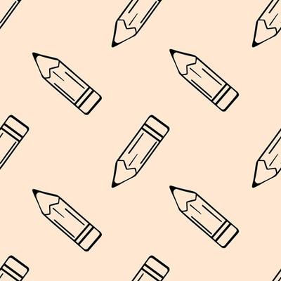 Seamless monochrome pencil  in doodle style pattern