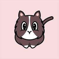 Simple minimalist cartoon cute cat logo vector