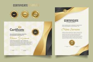 Luxury certificate template with dynamic effect and modern pattern background. Premium badges design. New Collections vector