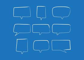 Set of speech bubbles doodles or cartoons Sketch Callout Set with Light and Shadow Communication Design Elements vector