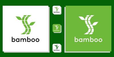 bamboo tree green natural leaf with app template vector