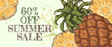 Hand drawn summer banner Vector. vector