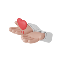 3d rendering pray or praying concept with heart and colorful hand. useful for islam ramadan png