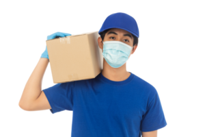 Asian delivery man, Png file