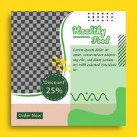 Social media post template for food menu promotion vector