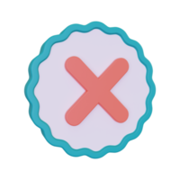 3d render Rejection sign icon png
