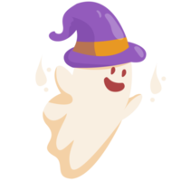 lindo espíritu fantasma con sombrero de bruja png