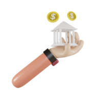 banco de pago de icono de objeto de ilustración 3d png