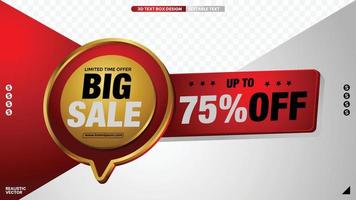 big sale label with editable text for advertising promotion vector