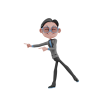 3d render personaje empresario ilustración png