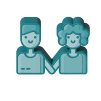 ilustração de design de casal png estilo 3d