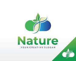 diseño del logotipo del suplemento de cápsula. vector de diseño de logotipo de drogas a base de hierbas