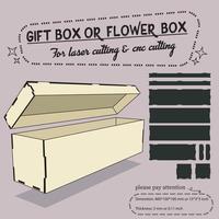 flower box or gift box for laser cutting vector