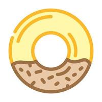donut postre color icono vector ilustración