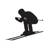 silueta de arte de esquí