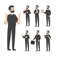 A Man character design presenting concept vector