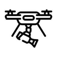 ilustración de vector de icono de línea de drone de disparo de video aéreo