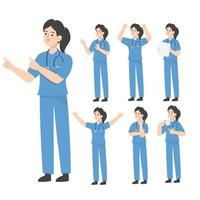 Doctor character design presenting concept vector