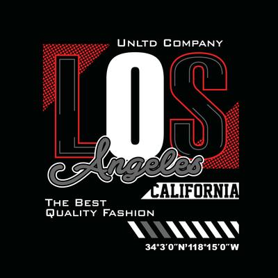 LA Los angeles,element of men fashion and modern city in typography graphic design.Vector illustration.Tshirt,clothing,apparel and other uses