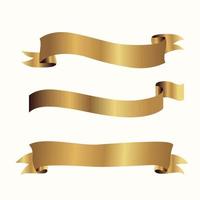 Gold Ribbon Banner Luxury vector